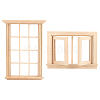 2Pcs 2 Styles Mini-Display Wood Windows DJEW-OC0001-12-1