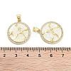 Brass Micro Pave Clear Cubic Zirconia Pendants KK-L213-010G-04-3