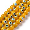 Handmade Evil Eye Lampwork Round Bead Strands LAMP-L055-10mm-30-1