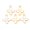 Light Gold Plated Alloy Enamel Pendants X-ENAM-R136-15A-1