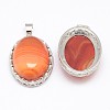 Natural Red Striped Agate/Banded Agate Pendants G-D851-38-3