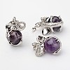 Natural Amethyst Pendants G-G884-C23-FF-1