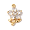 Brass Micro Pave Clear Cubic Zirconia Pendants KK-M294-05G-01-1