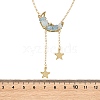 Natural Aquamarine Chip Beads Moon Pendant Brass Cable Chain Necklaces for Women NJEW-TA00257-04-2