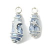 2Pcs Electroplated Natural Quartz Crystal Dyed Copper Wire Wrapped Pendants PALLOY-JF03168-02-1