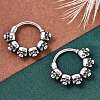 Skull 316 Surgical Stainless Steel Hoop Earrings EJEW-G416-32AS-2