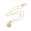Golden Brass Rhinestone Pendant Necklace with Cable Chains NJEW-P278-A01-2