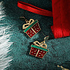 Christmas Gift Alloy Enamel Dangle Earrings WG4C6FF-01-1