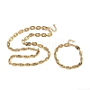 304 Stainless Steel Oval Link Chain Necklaces Bracelets Sets SJEW-D091-08G-2