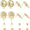  4 Pairs 2 Style Brass Stud Earring Findings KK-NB0002-50-1