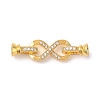 Rack Plating Brass Micro Pave Cubic Zirconia Fold Over Clasps KK-K377-12-2