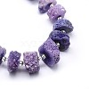 Natural Druzy Quartz Crystal Beads Strands G-F582-B07-3