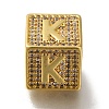 Brass Cubic Zirconia Beads KK-Q818-01K-G-1