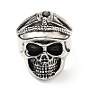 316 Stainless Steel Skull Finger Ring RJEW-C030-07C-AS-2