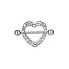 316 Surgical Stainless Steel Rhinestone Heart Nipple Rings WGA1CA9-01-1