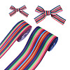 2 Rolls 2 Style Stripe Pattern Printed Polyester Grosgrain Ribbon OCOR-TA0001-38A-9