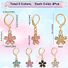 Flower Alloy Enamel Pendant Decorations HJEW-SC00040-2