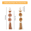 SUPERFINDINGS 2Pcs 2 Colors Handmade Macrame Woven Cotton Flower Pendant Decorations HJEW-FH0001-34A-2