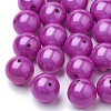 Spray Painted Miracle Acrylic Round Beads MACR-Q154-8mm-012-1