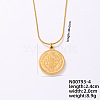 Vintage Stainless Steel Round Snake Chain Flat Round Pendant Necklaces VV1854-4-1