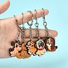 5Pcs 5 Styles Cute Cartoon PVC Plastic Dog Pendant Keychain KEYC-YW0001-18-4