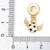 Rack Plating Brass Enamel Sports European Dangle Charms KK-P287-35G-G-3