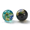 Flower Painted Handmade Lampwork Round Beads LAMP-I008-03-6