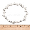 Platinum Tone Brass Micro Pave Cubic Zirconia & Plastic Pearl Tennis Bracelets BJEW-B160-16P-6