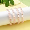 Natural Rose Quartz Beads Bracelets for Women BJEW-H623-02S-03-3