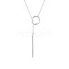 SHEGRACE Rhodium Plated 925 Sterling Silver Lariat Necklace JN645A-1