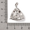 Rhodium Plated 925 Sterling Silver Micro Pave Clear Cubic Zirconia Pendants STER-C009-15P-3