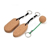  3Pcs 3 Style Creative Environmental Protection Cork Keychains KEYC-NB0001-69-2