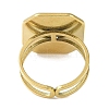 Ion Plating(IP) 304 Stainless Steel Enamel Octagon Cuff Finger Rings RJEW-L107-069G-01-3