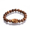 Couples Wood Beads Stretch Bracelets BJEW-JB04121-4