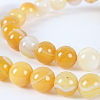 Natural Striped Agate/Banded Agate Round Bead Strands G-E233-14-1