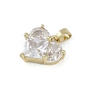 Rarl 18K Gold Plated Brass Micro Pave Cubic Zirconia Charms KK-Z078-31G-02-2