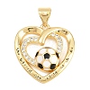 Football Brass Micro Pave Cubic Zirconia Pendants KK-A297-09D-G-1