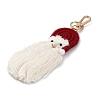 Christmas Theme Macrame Weaving Santa Claus Tassel Cotton Thread Keychain FIND-M045-01-3