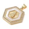 Brass Micro Pave Cubic Zirconia Pendants KK-I712-52G-07-2