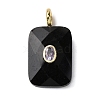 Natural Obsidian Faceted Pendants G-B186-01G-07-1