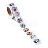 8 Patterns Christmas Round Dot Self Adhesive Paper Stickers Roll X-DIY-A042-01D-3