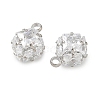 Brass Pave Clear Cubic Zirconia Charms CU-CBAD360-08P-02-2