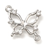 Brass Pave Clear Cubic Zirconia Connector Charms KK-K388-70P-1