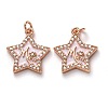 Brass Clear Cubic Zirconia Pendants KK-B028-05-B-2