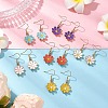 6 Pairs 6 Colors Alloy Enamel Dangle Earrings EJEW-JE06296-1