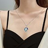 Bird and Flower Alloy Pendant Necklace with Rhinestone JN1016A-4