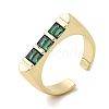Brass Micro Pave Cubic Zirconia Cuff Open Rings for Women RJEW-L343-02G-02-4