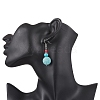 Brass Synthetic Turquoise Dangle Earrings EJEW-JE06535-5
