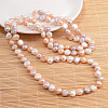 Natural Pearl Nuggets Beaded Necklace NJEW-P126-A-01D-01-1