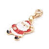 Christmas Theme Light Gold  Alloy Enamel Pendants HJEW-JM00470-3